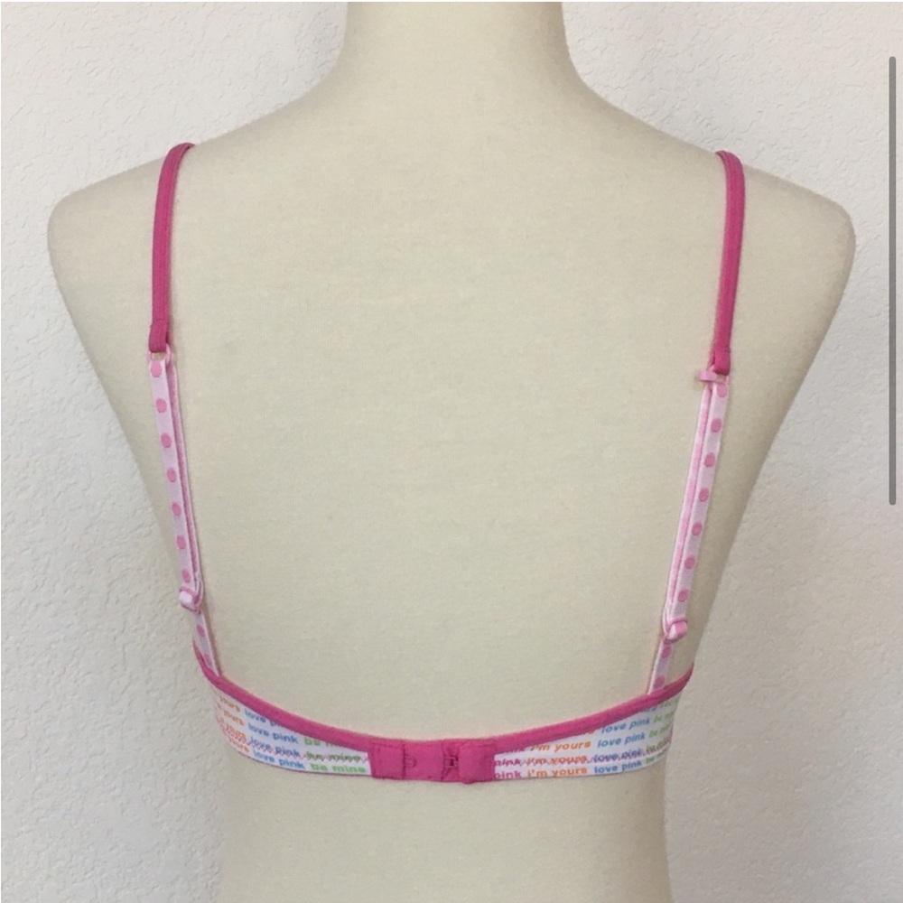 NWOT—Victoria’s Secret Pink cute multicolored saying bra sz 32B - Picture 3 of 7